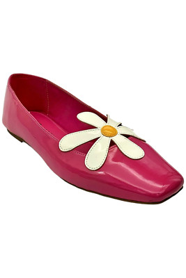 Katy Perry Women's The Evie Daisy Ballet Flat Hot Pink Patent Leather
