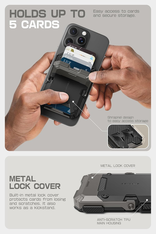 Magnetic Wallet with Stand, Compatible with iPhone 16/15/14/13/12 Series & MagSa