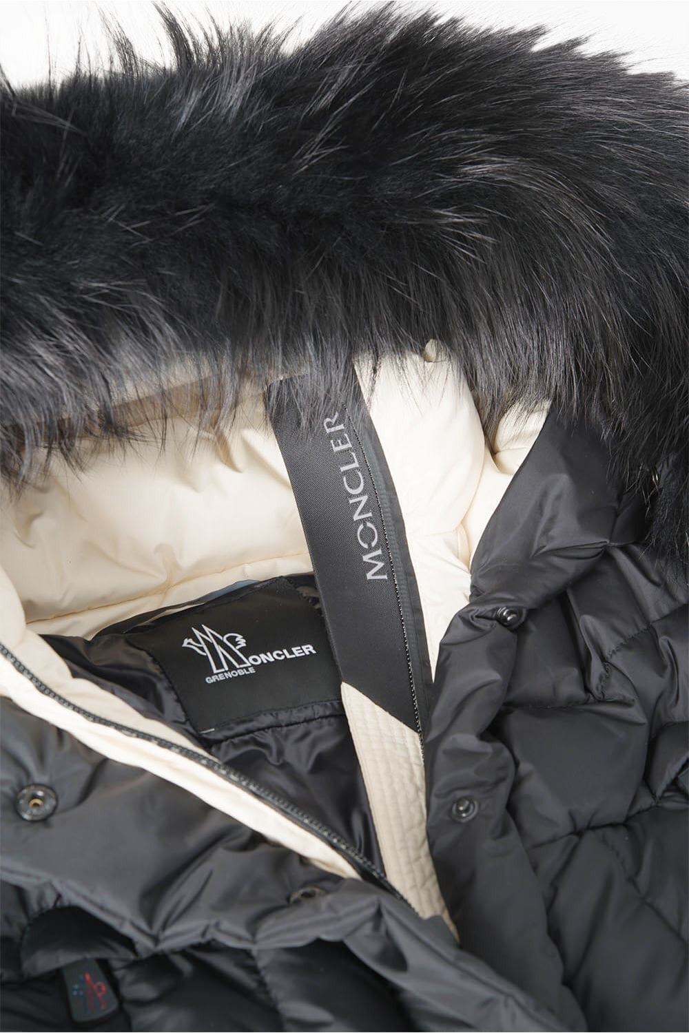 Pre-owned Moncler Grenoble Beverley 2tone Ski Jacket Down Puffer Belt Fox Fur Hood 1 S In Black