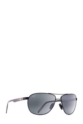 Pre-owned Maui Jim Unisex Castles Polarized Aviator Sunglasses In Matte Black/neutral