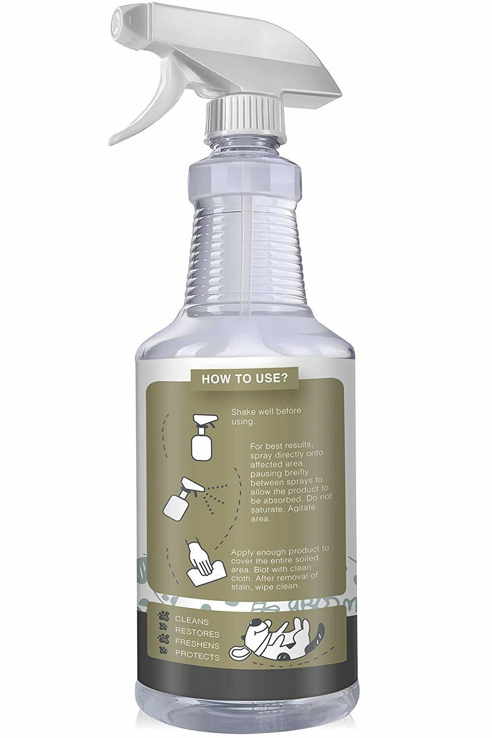 Pet Stain Enzyme Cleaner and Odor Eliminator - 32oz Spray Dog Urine Remover for