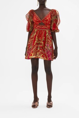 CAMILLA Sweet Soprano Puff Sleeve Mini Dress RRP $799