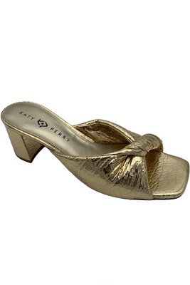 Katy Perry Twisted Heeled Sandals The Tooliped Gold Crinkle