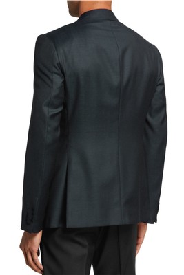 Pre-owned Zegna Z  Mens Peak Satin Lapel Wool Tuxedo Jacket 40 Short Green It 40 $1345