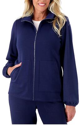 zuda Fleece with Plush Inside Zip Up Jacket Navy