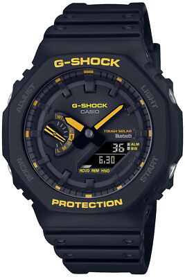 Pre-owned Casio G-shock Ga-b2100cy-1ajf Caution Yellow Limited Men Watch Black Resin Band