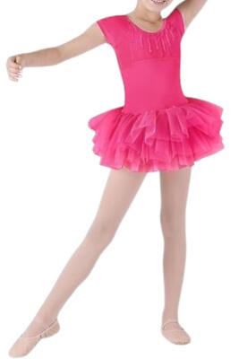 Bloch Girl's Sequin Trimmed Tutu Dress Hot Pink