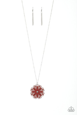 Vintage~~Paparazzi Jewelry Long Necklace~~Spin Your PINWHEELS Red Necklace