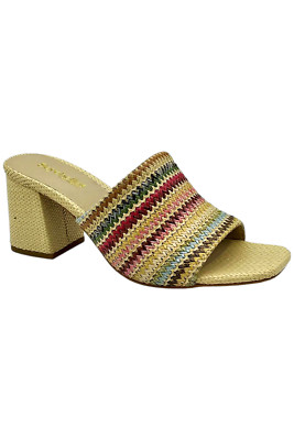 Seychelles Raffia Heeled Mules Adapt Natural Multi Raffia