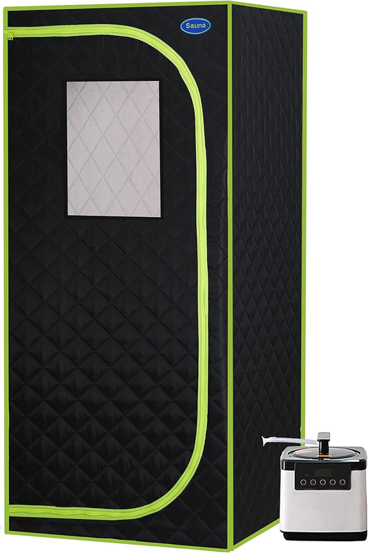 Portable Steam Sauna Spa | Steamer 2.2L & 1000W Steam Generator | Personal Sauna Tent at Home | Oversized Indoor Saunas Room | Steel Pipe Bracket