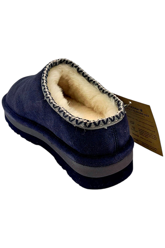 BEARPAW Women's Lucille Water and Stain-Repellent Suede Mules Indigo