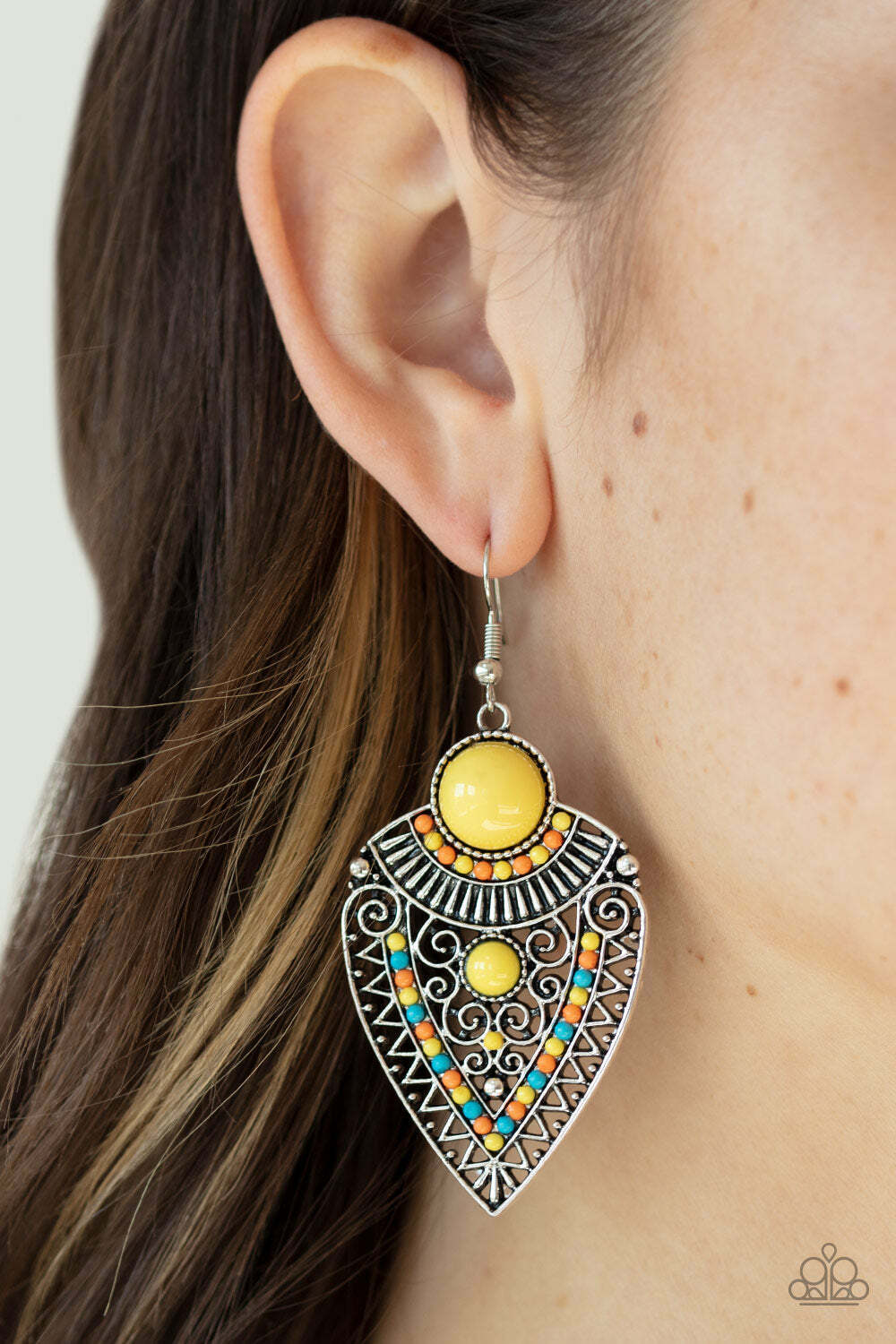 PAPARAZZI TRIBAL TERRITORY YELLOW EARRINGS | eBay