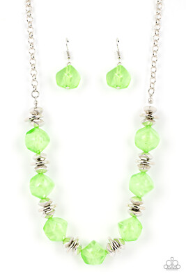 Paparazzi-Jewelry, Island Ice - Green-Necklaces
