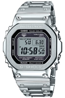 Pre-owned Casio G-shock Gmw-b5000d-1jf Solar Radio Bluetooth Metal Case Digital Men Watch