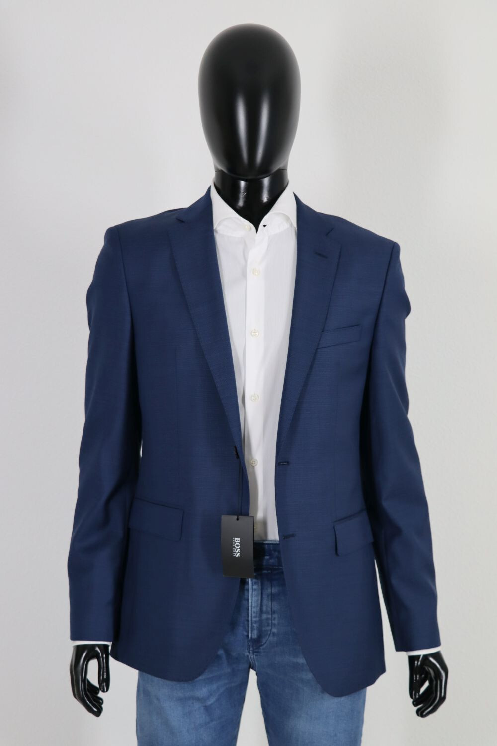 Pre-owned Hugo Boss Suit Jacket, Mod. Johnstons1, Size 94 / Us 38l, Super 110, Medium Blue