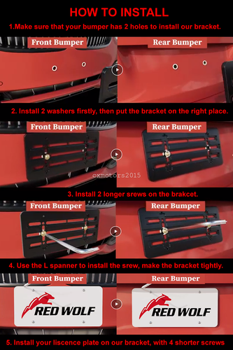 License Plate Tag Holder Mount Bracket Relocator Adapter Bumper Kit for NISSAN