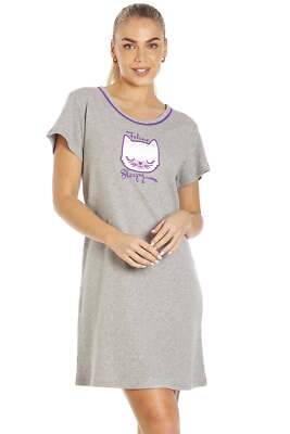 Camille Womens Short Sleeve Pug & Cat Nightdresses