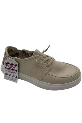 Skechers BOBS Skipper Vegan Washable Slip-On Shoes Floral Natural