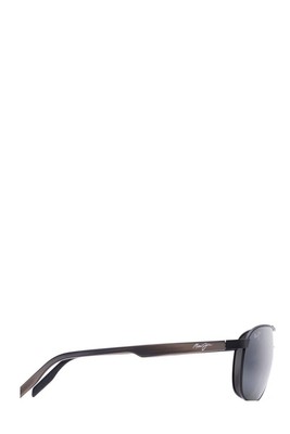 Pre-owned Maui Jim Unisex Castles Polarized Aviator Sunglasses In Matte Black/neutral