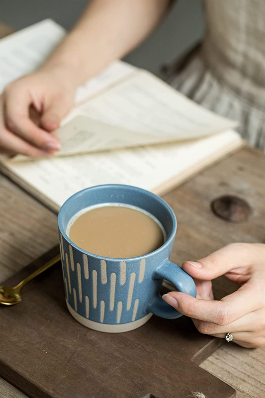 14Oz Coffee Mugs Set of 4, Perfect for Latte, Green Tea, Cappuccino and Beverage
