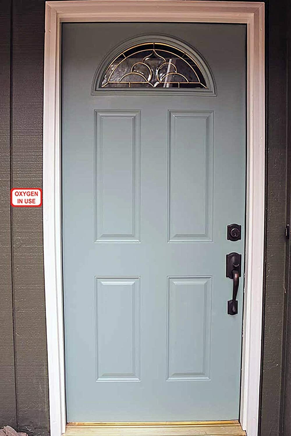 Curb-N-Sign, 2 Reflective Vinyl Decals, 3x5in, Oxygen in Use