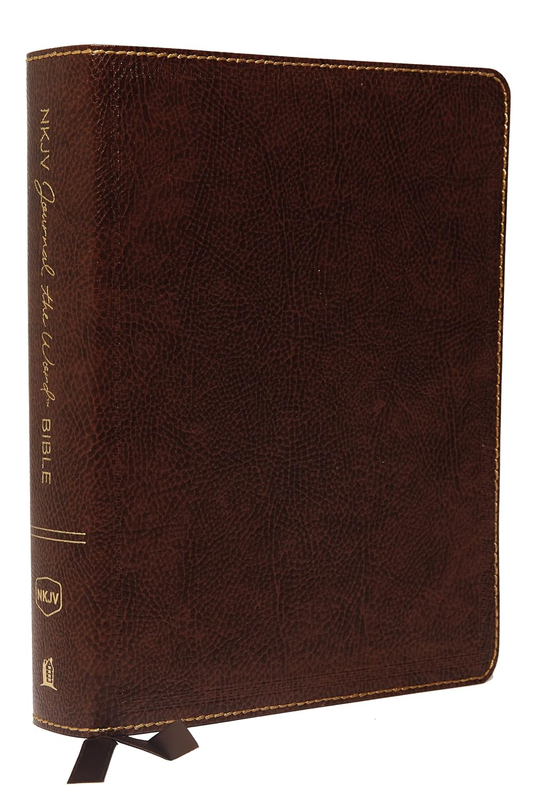NKJV Journal the Word Bible Red Letter Edition [Brown]: Reflect, Journal, or Cre