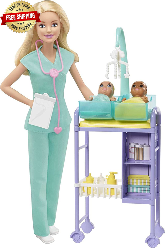 Barbie Careers Doll & Playset, Baby Doctor Theme with Blonde