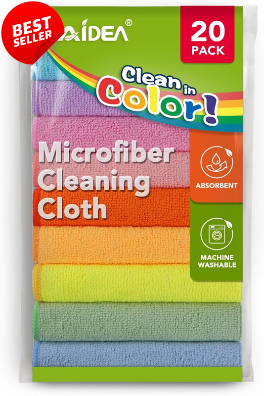 20 Pack Microfiber Cleaning Cloths 11.5in Lint Free Towels Car Home Window - US