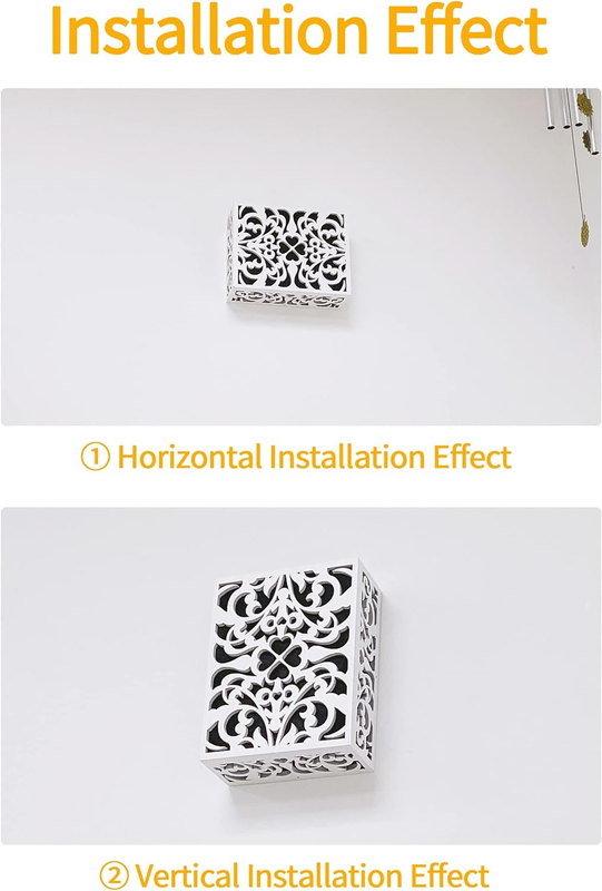 ORYX Doorbell Chime Cover Box Only, White Door Bell Covers for Wall, Wood Piano