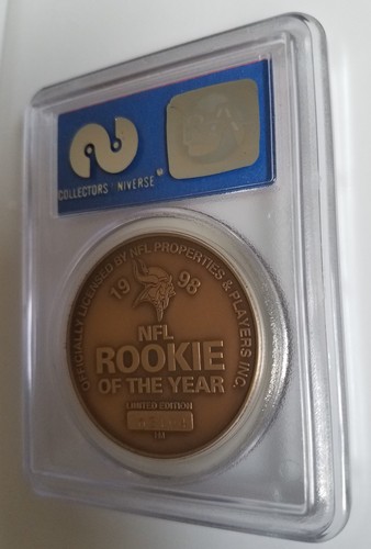 Randy Moss Highland Mint Bronze Medallion Coin 1997-98 PSA 10 Gem Mint Pop 4