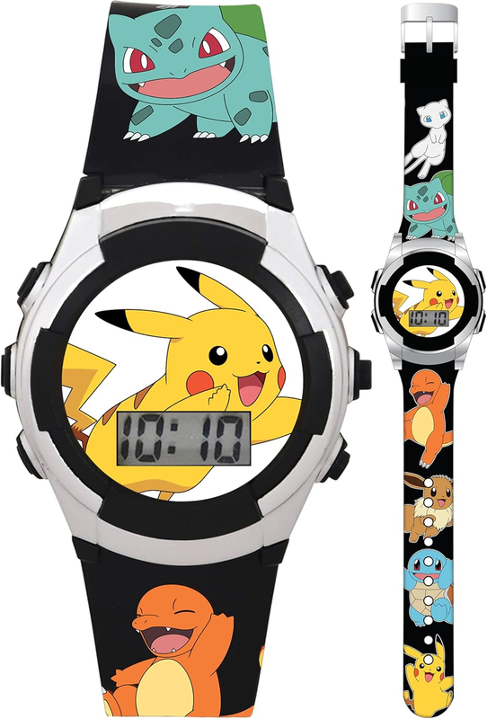 Kids Pokemon Digital LCD Quartz Watch for Boys, Girls, and Adults All Ages