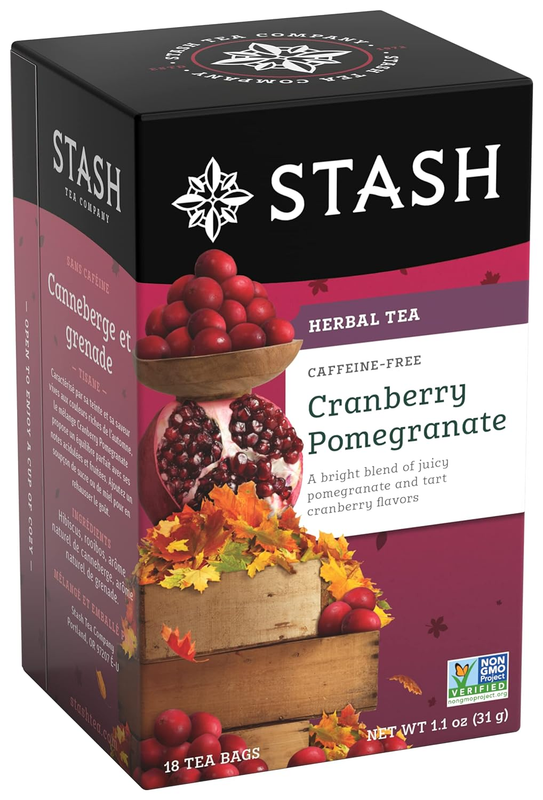 Cranberry Pomegranate Herbal Tea - Naturally Caffeine Free, 