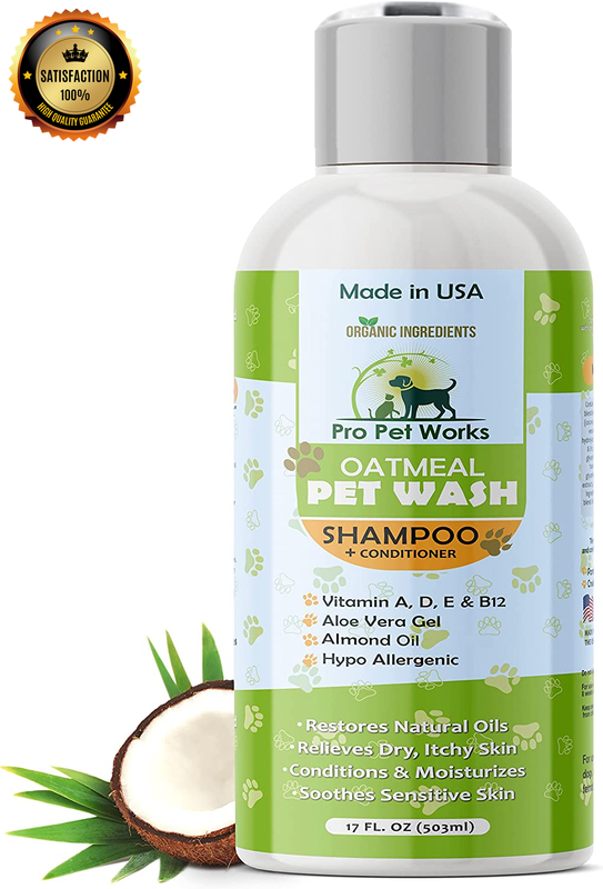 All Natural Soap Free 5 in 1 Oatmeal Dog Shampoo and Conditioner-Deshedding Form