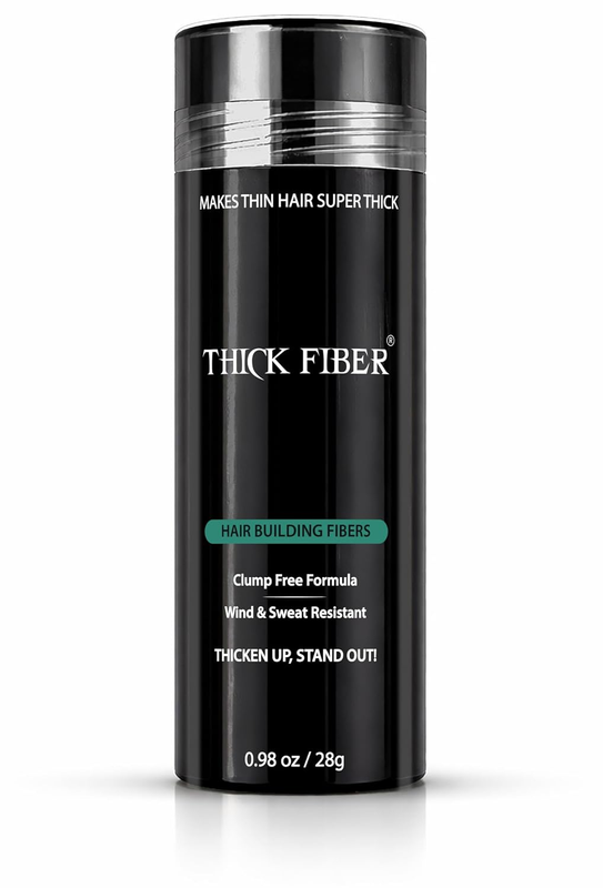 THICK FIBER Hair Fibers for Women & Men with Thinning Hair, (Dark Brown), 28G, H