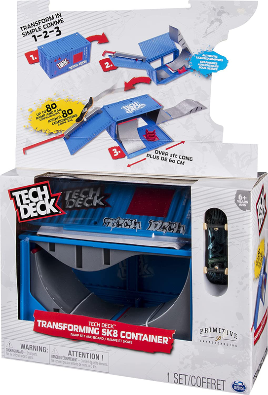 TECH DECK - Transforming SK8 Container with Ramp Set and Skateboard