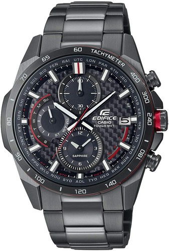 Pre-owned Casio Edifice Eqw-a2000dc-1ajf Carbon Dial Sport Solar Radio Atomic Men`s Watch