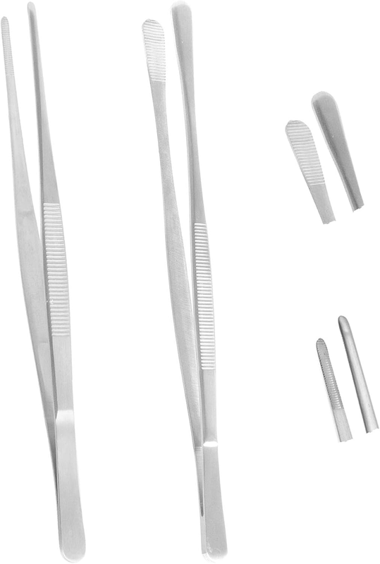 2 Pcs Kitchen Tweezers Tongs 30Cm Long, Stainless Steel BBQ Cooking Tweezer Tool