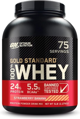 Optimum Nutrition Gold Standard 100% Whey Protein Powder Strawberry Banana 5LB