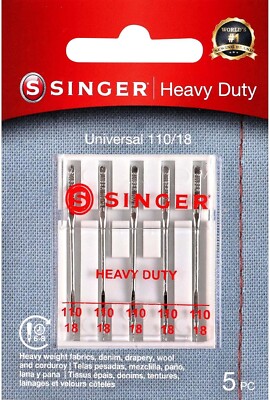 Universal Sewing Machine Heavy Duty Needles 5 Set for Singer Brother Kenmore