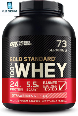 Optimum Nutrition Gold Standard 100% Whey Protein Powder, Strawberries & Cream, 