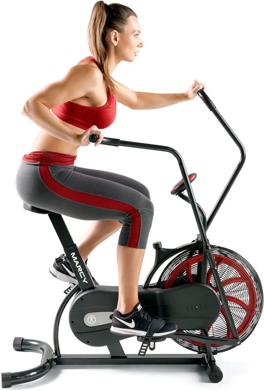 Marcy Air-Resistance Exercise Fan Bike with Dual Acction Han