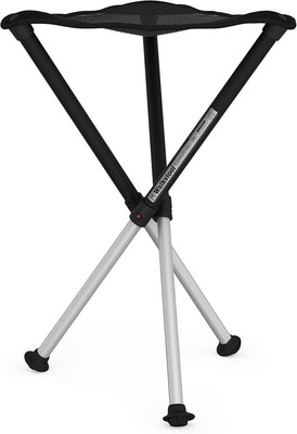 Comfort Model - Black and Silver - 3 Legged Folding Stool in Aluminium, NEW