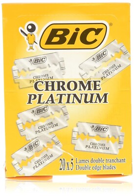 100 Blades BIC Chrome Platinum Double Edge (DE) Razorblade - DOUBLE EDGE