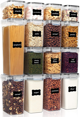 S Set With Lids, 15pcs Bpa Free Plastic