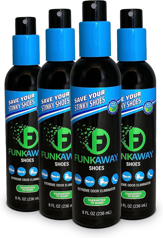 Odor Eliminating Spray for Shoes, Skates, Work Boots & More, 8 Oz., 4 Pack, Extr
