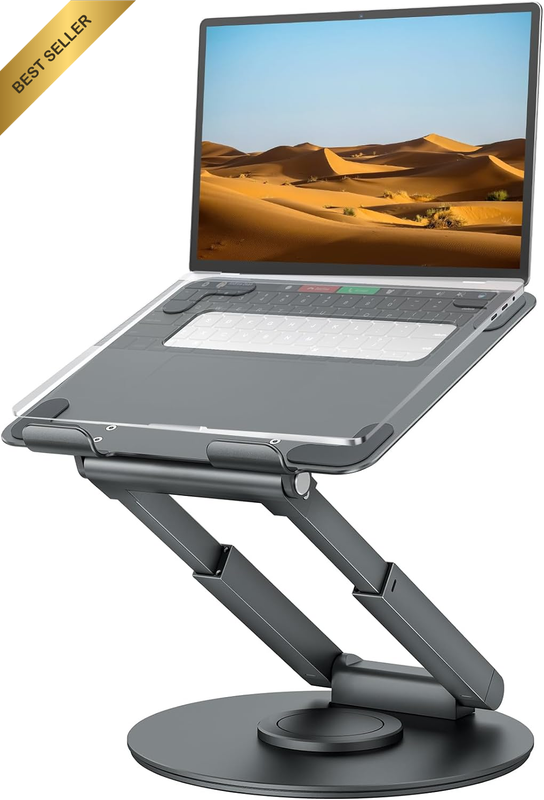 Telescopic Laptop Stand 360° Swivel Adjustable Riser for 10–17