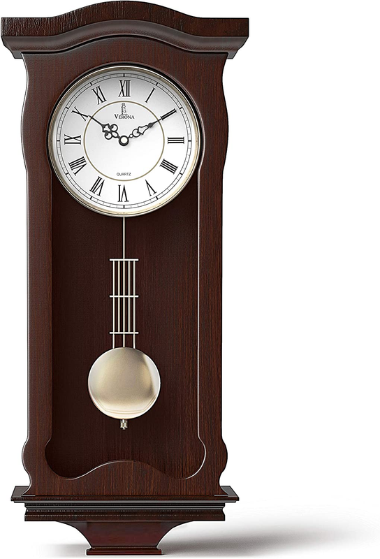 Pendulum Wall Clock Battery Operated - Hanging Grandfather Wall Clock with Pendu