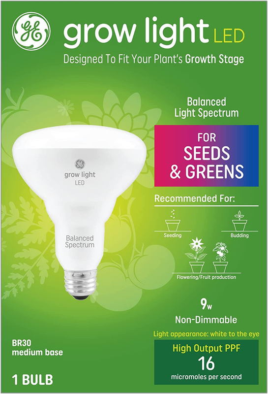 Grow Light LED Indoor Flood Light Bulb, Balanced Light Spectrum for Seeds and Gr