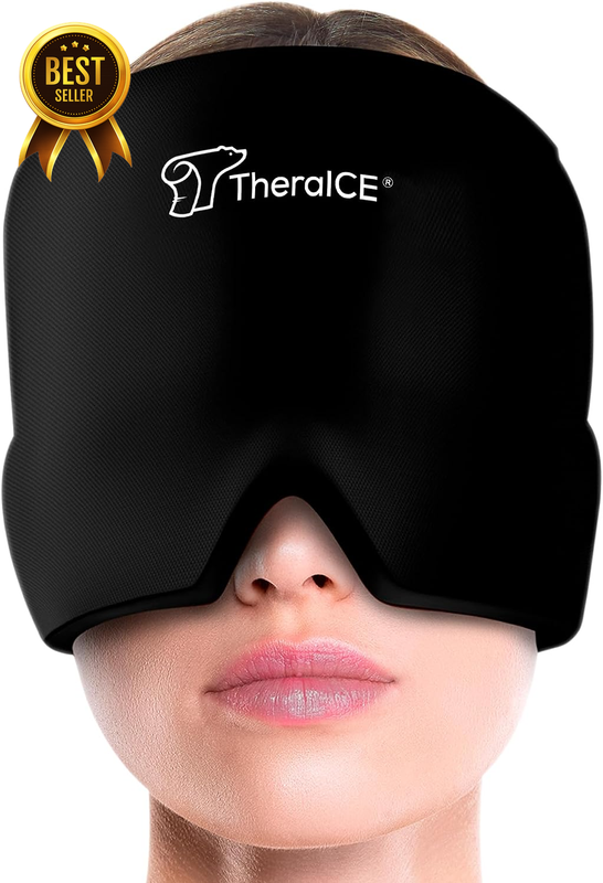Theraice Migraine Relief Cap Headache Ice Pack Mask Cooling Wrap