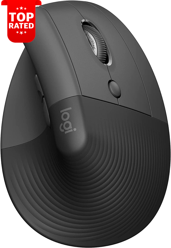 Vertical Ergonomic Wireless Mouse Right-Handed Graphite Comfortable Design
